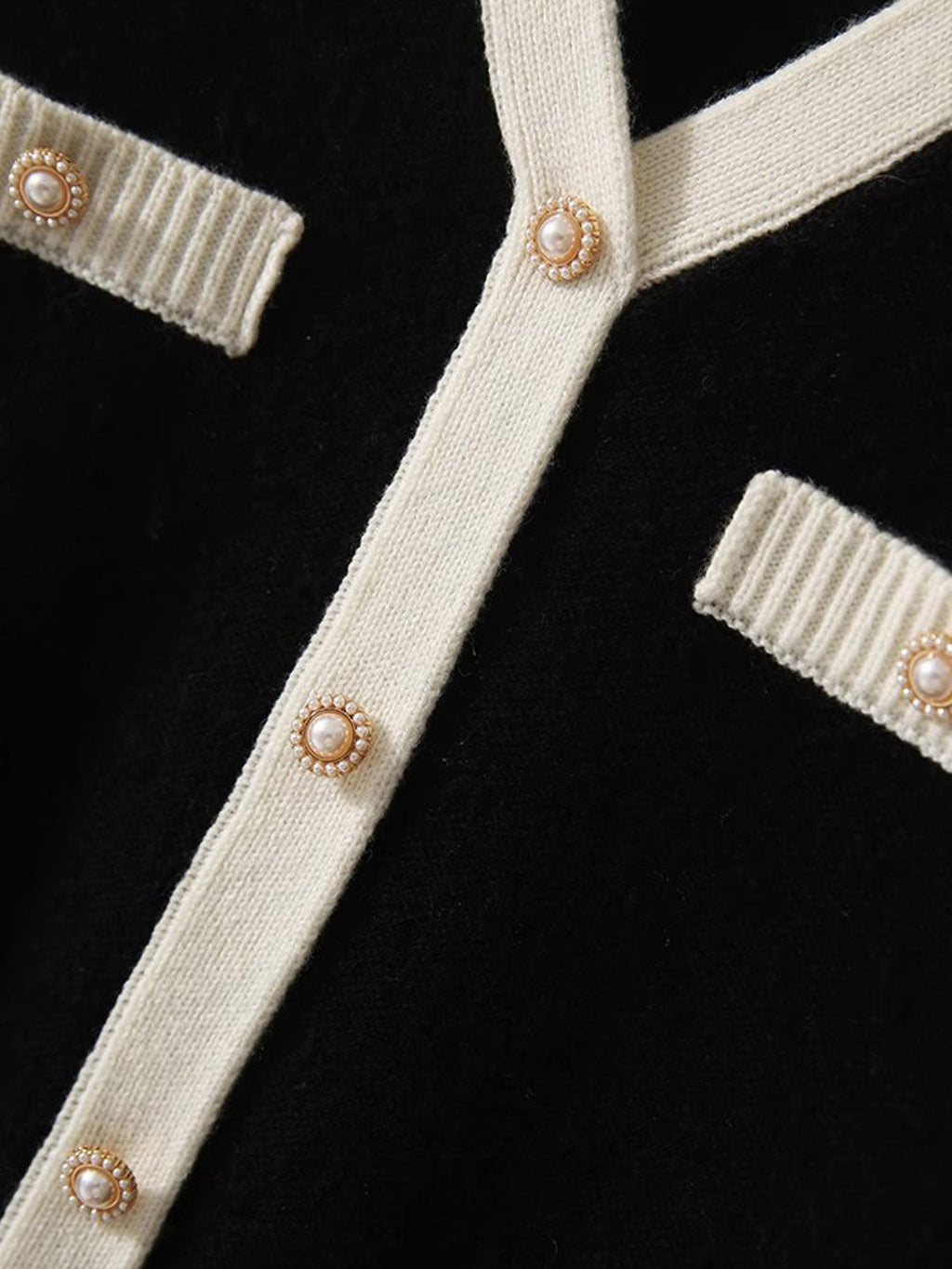 Hannah Casual V-Neck Textured Jacquard Knitted Sweater